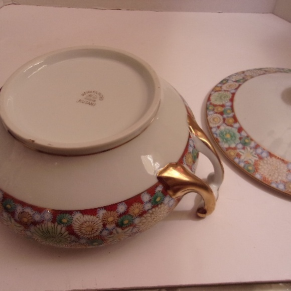 RARE WWII SHOZAN KUTANI HANDPAINTED SOUP TUREEN. - Picture 5 of 8